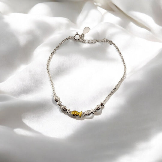 Full view of nature-inspired bracelet on soft white background

